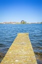 Swedish wooden pointing old powder magazine on Karlskrona city island Royalty Free Stock Photo