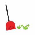 Sweep leaves icon vector image. Royalty Free Stock Photo
