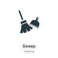 Sweep vector icon on white background. Flat vector sweep icon symbol sign from modern cleaning collection for mobile concept and