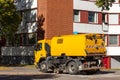 Sweeper car at work Royalty Free Stock Photo