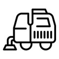 Sweeper icon outline vector. Street truck