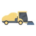 Sweeper truck icon cartoon vector. Street road