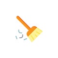 Sweeping broom flat icon