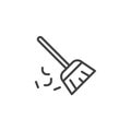 Sweeping broom outline icon