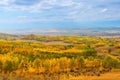 Sweeping Panorama of Beautiful Alberta, Canada, Prairie Landscape in Autumn Colors Royalty Free Stock Photo