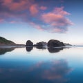 Sweeping view of the Oregon coast, miles of white sandy beaches, sea stacks and ocean waves. Pacific Northwest, Oregon, USA Oregon Royalty Free Stock Photo