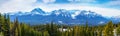 Sweeping Vista of Canadian Rockies at Lake Louise Near Banff, Alberta, Canada Royalty Free Stock Photo