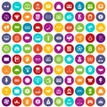 100 sweepstakes icons set color Royalty Free Stock Photo