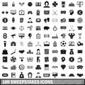 100 sweepstakes icons set, simple style Royalty Free Stock Photo