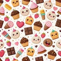 Sweet and adorable food pattern Royalty Free Stock Photo