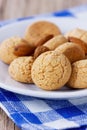 Sweet almond cookies close-up