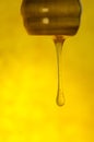 Sweet amber flower honey  flows.  Liquid  stream of honey Royalty Free Stock Photo