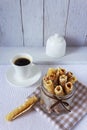 Sweet appetizer with espresso