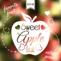 Sweet apple on blur background