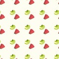 Sweet apple and watermelon pattern, seamless.