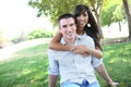 Sweet Attractive Couple in Park Royalty Free Stock Photo