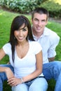 Sweet Attractive Couple in Park Royalty Free Stock Photo