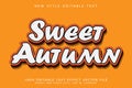 Sweet Autumn editable text effect emboss modern style