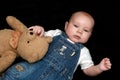 Sweet baby boy with cuddly toy