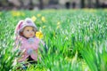 Sweet baby girl in park