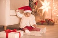 Baby girl with Christmas decor Royalty Free Stock Photo