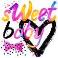 Sweet baby. T-shirt lettering graphics design. Text sweet. T-shirt graphics design. watercolor illustration