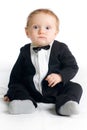 Sweet baby in tailcoat Royalty Free Stock Photo