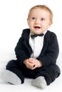 Sweet baby in tailcoat Royalty Free Stock Photo