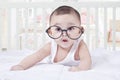 Sweet Baby Wearing Glasses Royalty Free Stock Photo