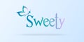 Sweet background with a butterfly silhouette and cute Royalty Free Stock Photo