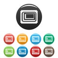 Sweet bakery icons set color