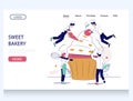 Sweet bakery vector website landing page design template Royalty Free Stock Photo