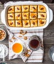 Sweet baklava with honey and nuts, rustic, traditional Turkish d