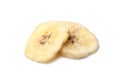 Sweet banana slices on white background. Dried fruit Royalty Free Stock Photo