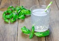 Sweet basil seed drink in glass Royalty Free Stock Photo