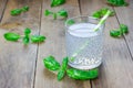 Sweet basil seed drink in glass Royalty Free Stock Photo