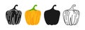 Sweet bell pepper linear icon cartoon symbol set vegetable simple icon design element logo vector Royalty Free Stock Photo