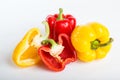 Sweet bell pepper red and yellow, and a cross-sectional