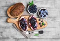 Sweet berry crostini sandwiches