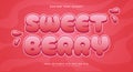 Sweet berry 3d editable text effect template Royalty Free Stock Photo