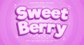 Sweet Berry editable text effect Template Royalty Free Stock Photo
