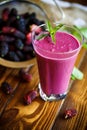 Sweet berry smoothie from black mulberry