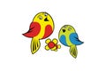 Sweet birds design vector