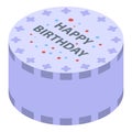 Sweet birthday cake icon, isometric style Royalty Free Stock Photo