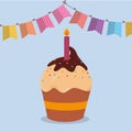 Sweet birthday cupcake celebration