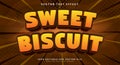 Sweet Biscuit editable text effect Template Royalty Free Stock Photo