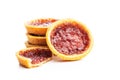 Sweet biscuits with strawberries jam Royalty Free Stock Photo