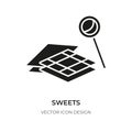 Sweet black icon candy logo lollipop waffle vector