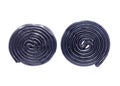 Sweet black jelly spiral isolated on white background Royalty Free Stock Photo