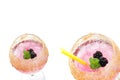 Sweet blackberry cocktail drink isolated Royalty Free Stock Photo
